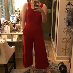 Madewell Textured Red Jumpsuit